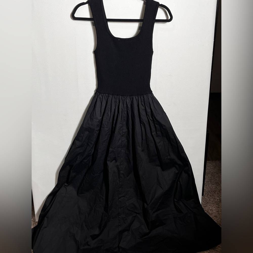 Moon River Black Mixed Media Maxi Dress M - Picture 5 of 11